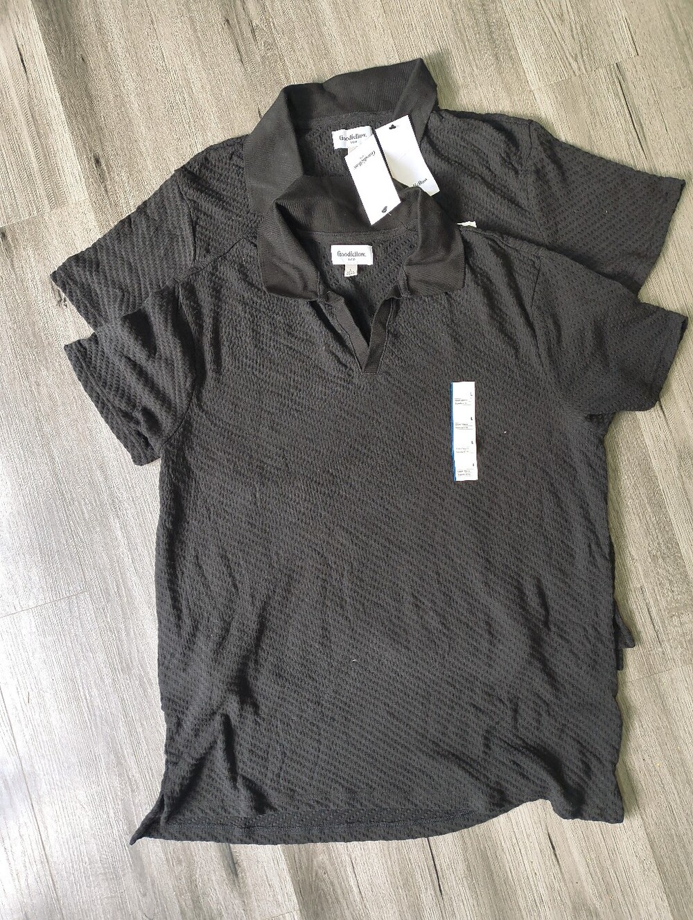 2pack Goodfellow & Co Black Men's Breathable Textured Polo